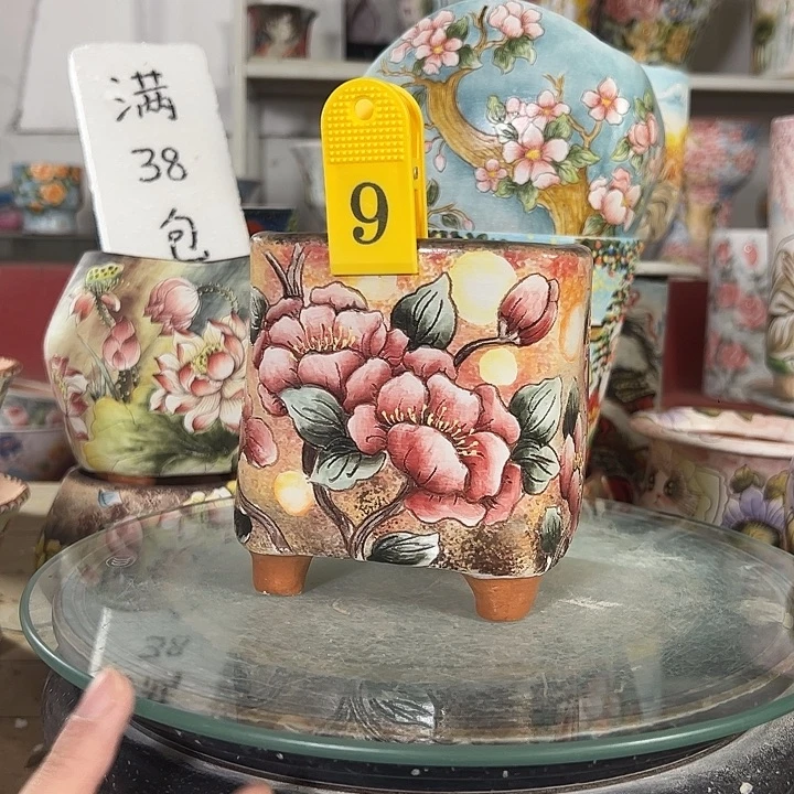 满38包邮 景德镇幸运花盆