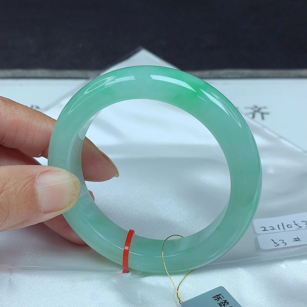 翡翠未镶嵌手镯53圈3113