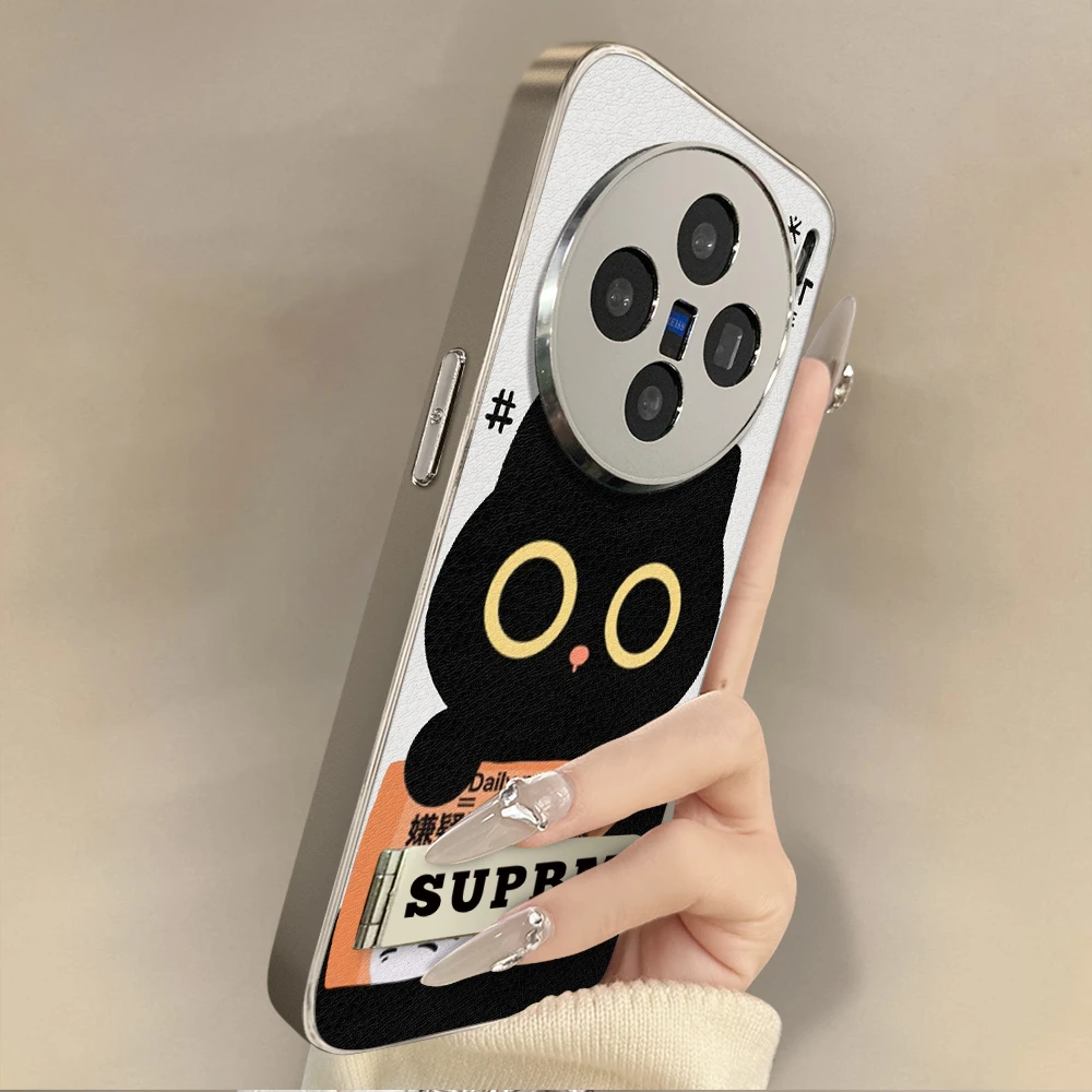 通辑小黑猫适用vivox200ultra手机壳高级感x200pro保护壳x100防摔