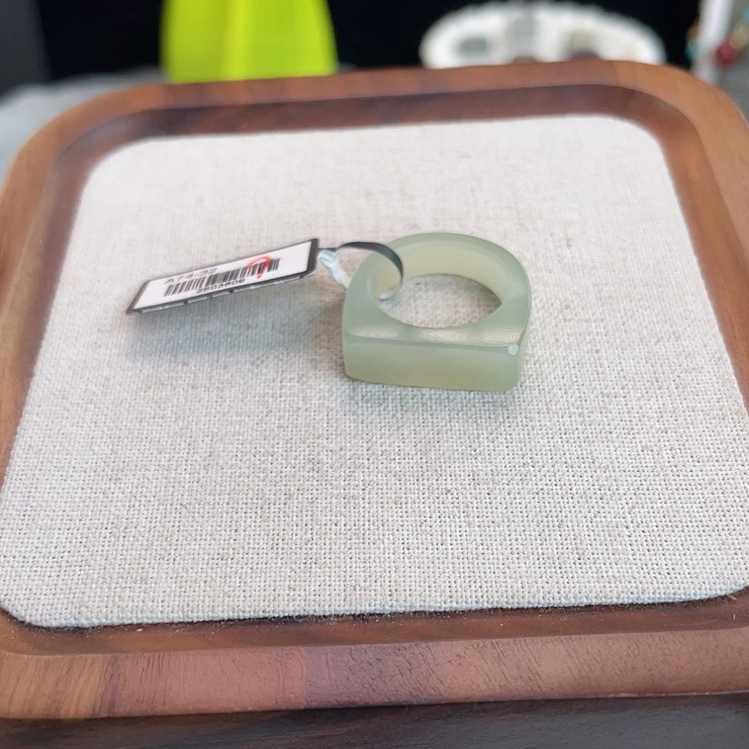 和田玉未镶嵌戒指U26晴水马鞍16.8不退换