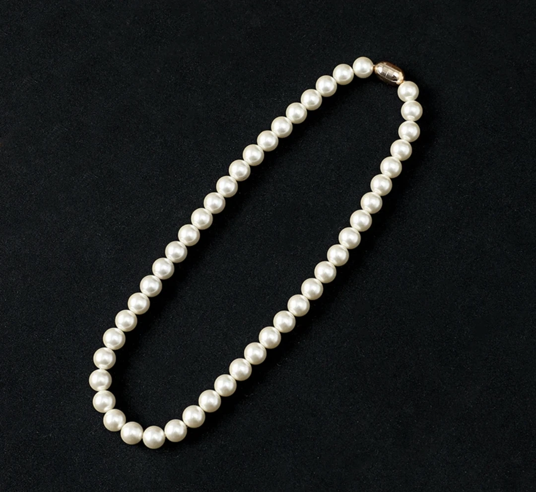 合金仿珍珠项链 合金仿珍珠项链叠戴磁吸扣夏季丝巾服配百搭高级