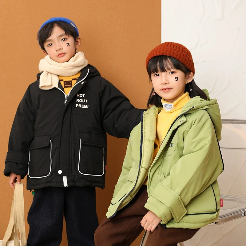 米西果男童棉服冬季外套2024新款加厚儿童棉服保暖帅气