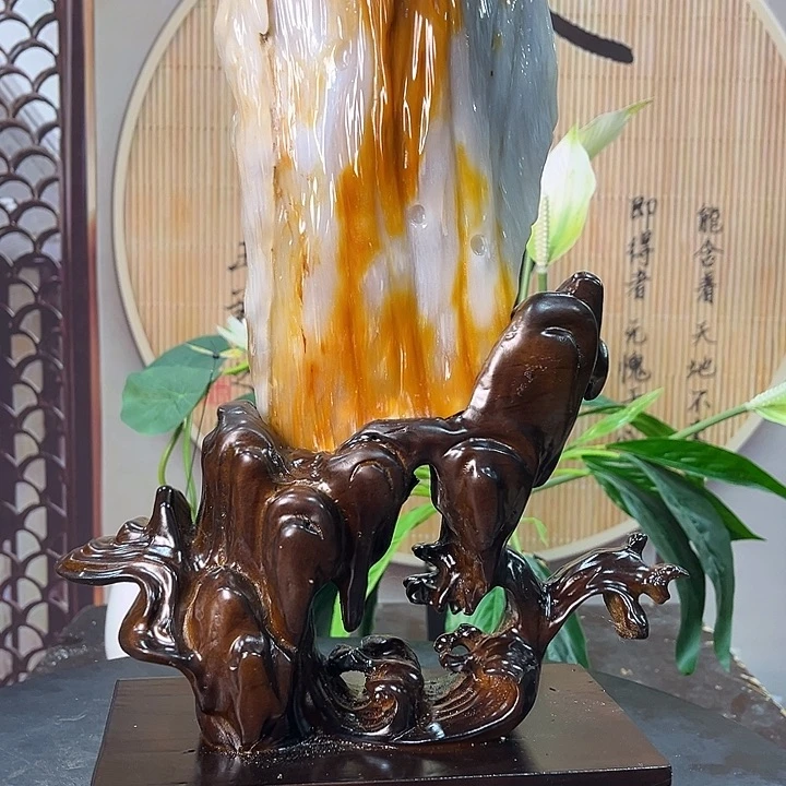 晚***福硅化玉（树化玉）摆件未镶嵌