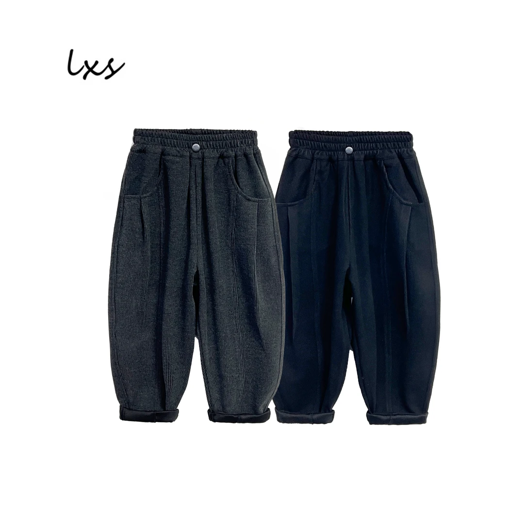 鹿小生童装男童休闲裤2024新款秋季韩版时尚简约百搭休闲卫裤Q587