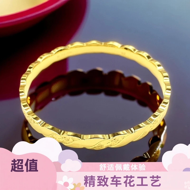 足银手镯 波纹碎碎冰手镯轻奢爆百搭女款气质时尚经典