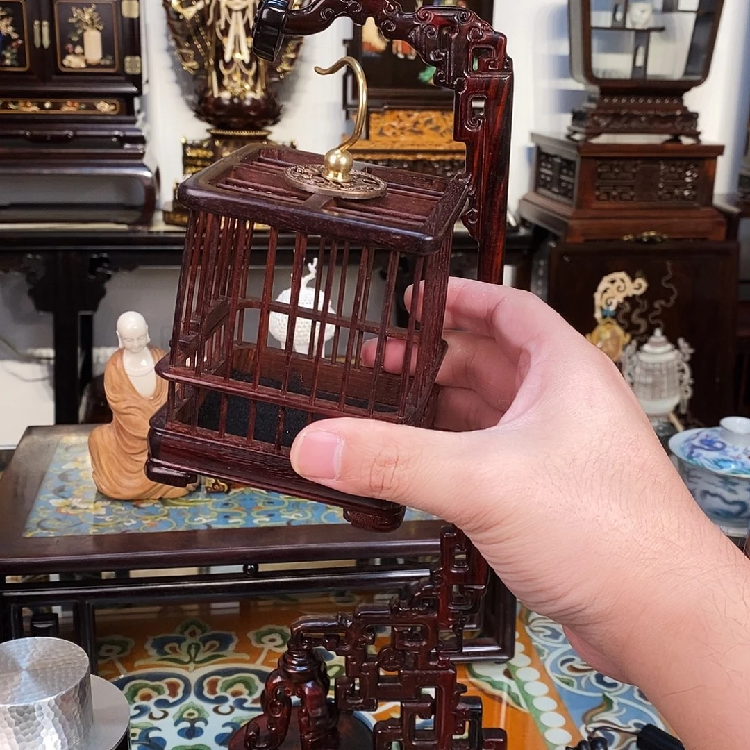 画***阳成套家具紫檀木类小叶紫檀笼
