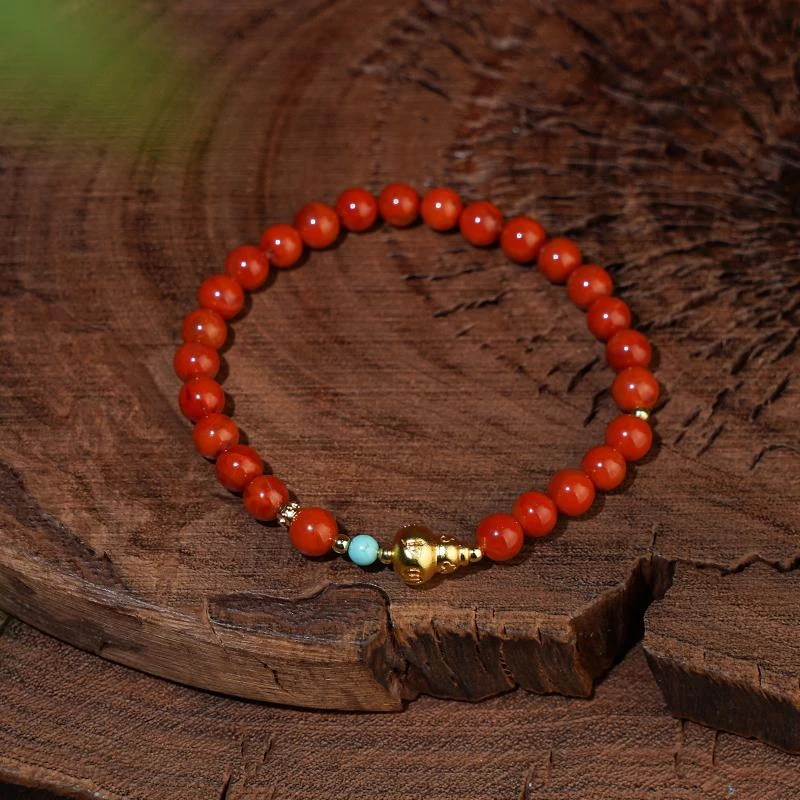 【香掌柜】葫芦南红单圈手串【发一件】