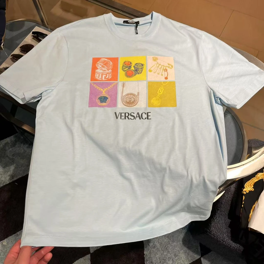 未使用 VERSACE/范思哲 GG/ 男款蓝色短袖T恤