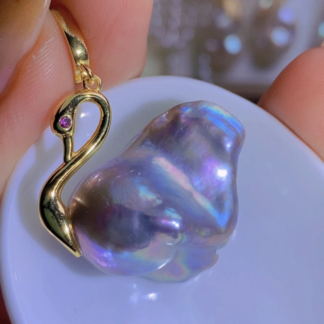 银S925镶嵌天然淡水珍珠淡水珍珠