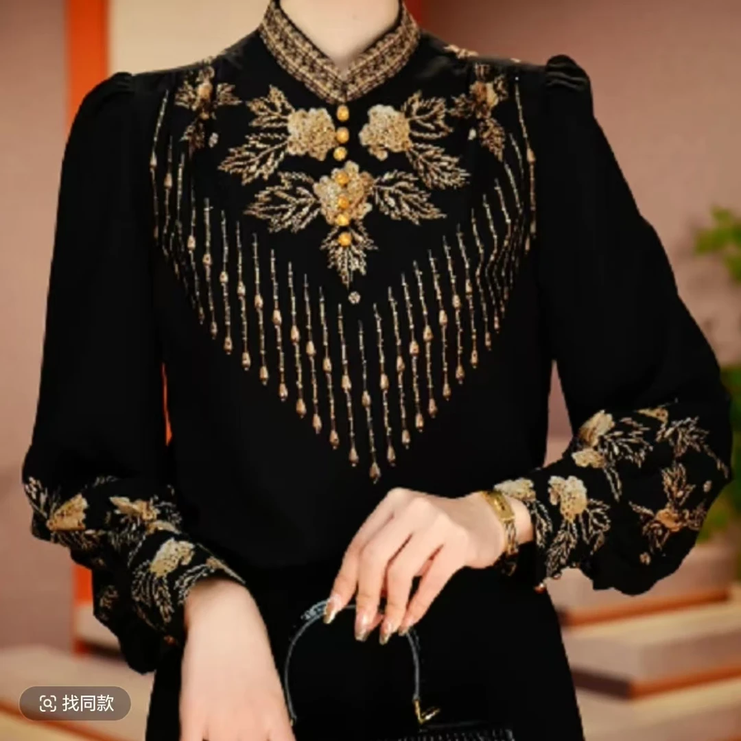 2025琉璃双绉丝轻奢优雅洋气减龄时尚百搭显瘦衬衫