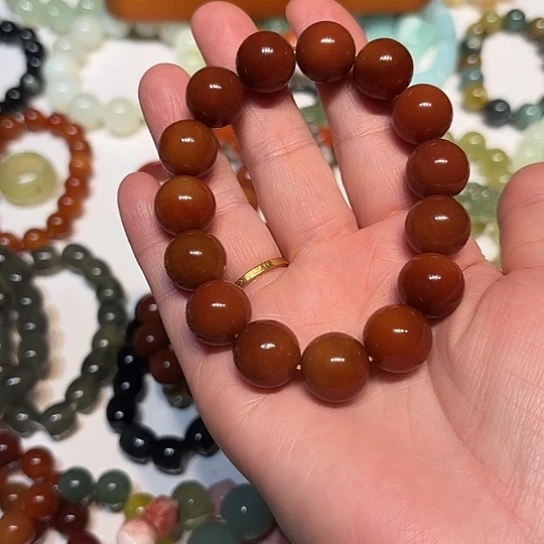 行***涯蛇纹石玉未镶嵌手串