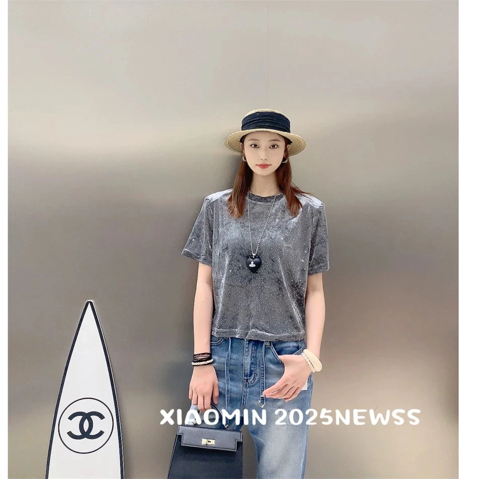 C7-烫钻短袖透气T恤