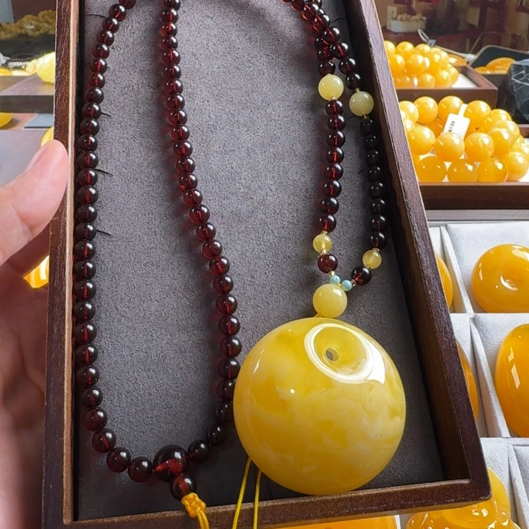 蜜蜡毛衣链未镶嵌