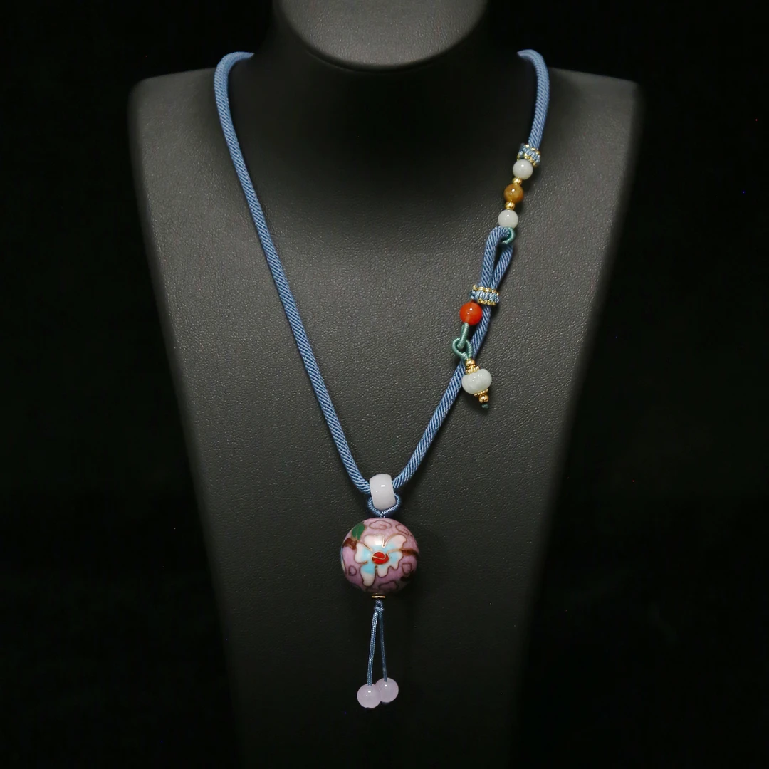 景泰蓝大珠手工艺饰品尺寸20mm项链