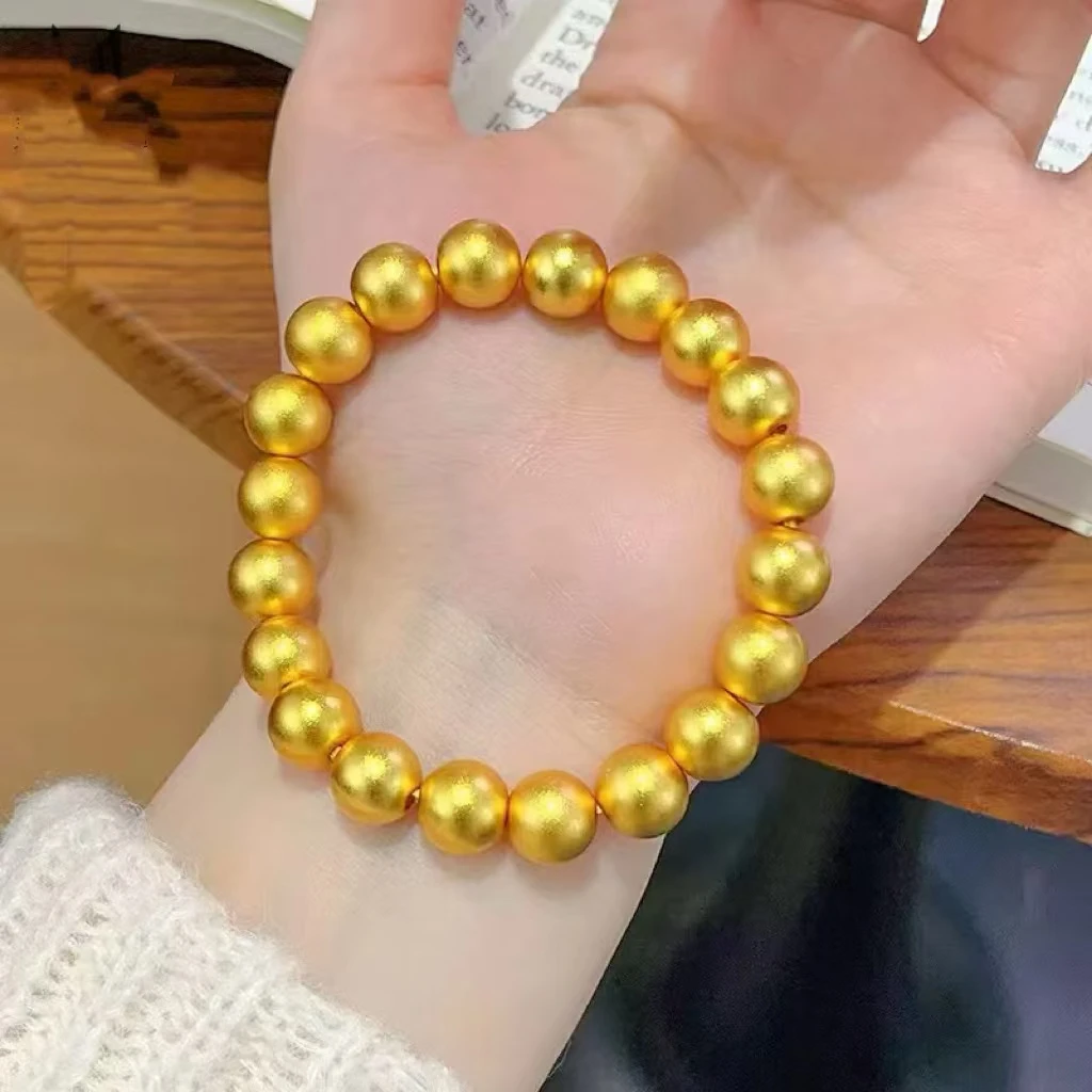 铜合金手链 【精品卡8mm磨砂珠珠手串】时尚百搭古法手串