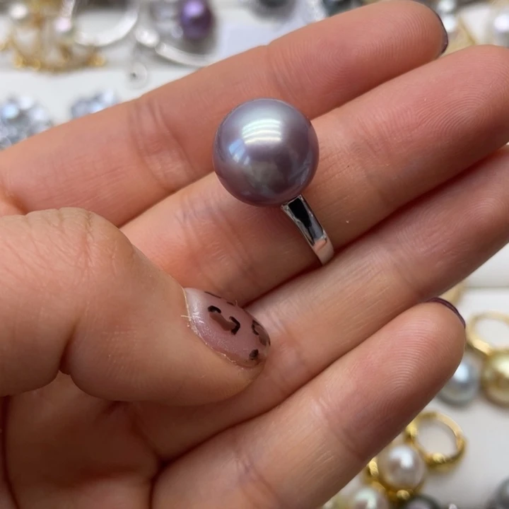 淡水珍珠戒指银S925镶嵌