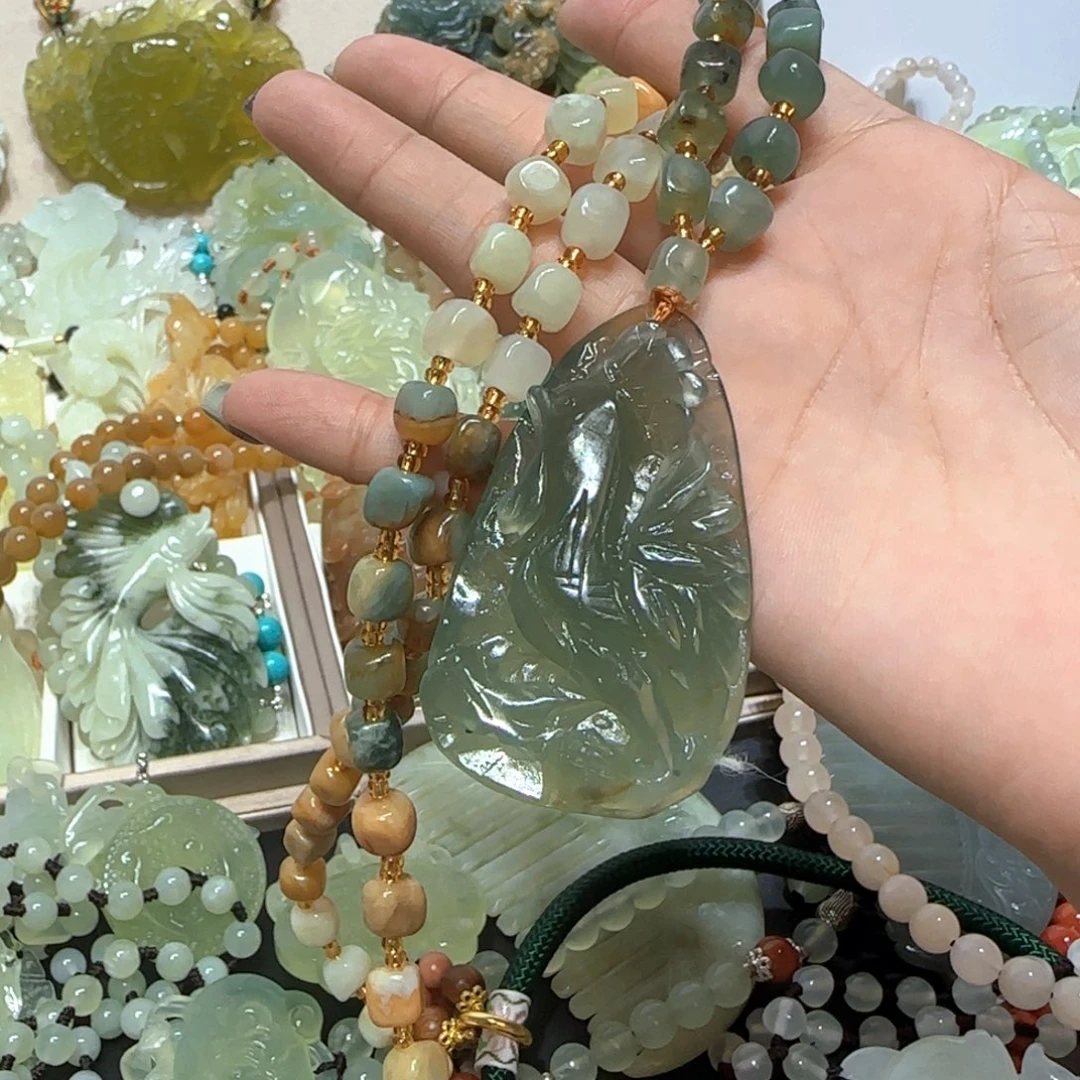 未镶嵌蛇纹石玉吊坠乐*有