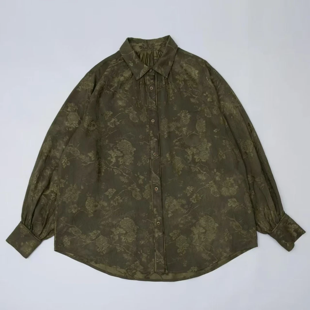 垒土0545羊毛真丝提花衬衫77.125