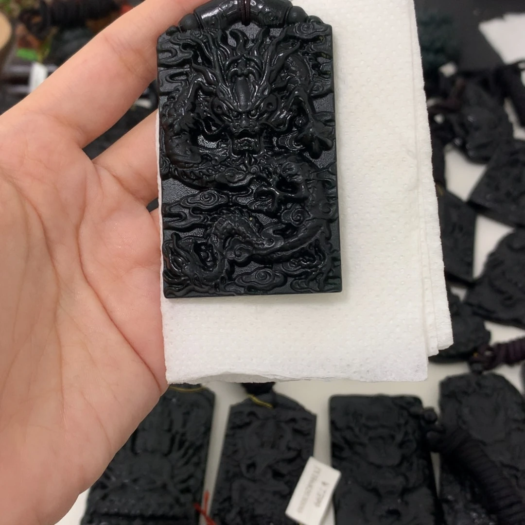 天然缅甸a货钢琴黑挂件