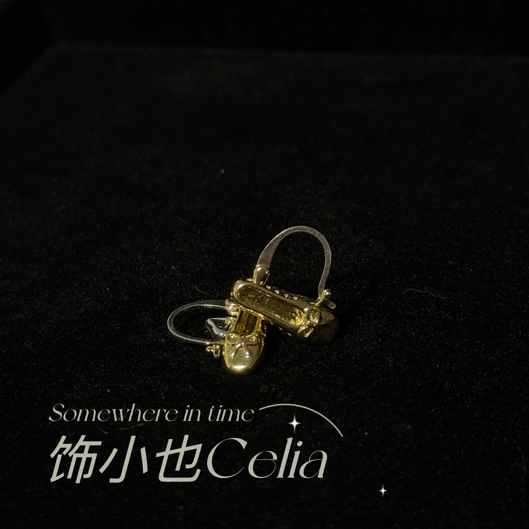 合金耳饰 【天鹅湖韵】SwanLakeEcho高级感个性复古耳钉饰品金色