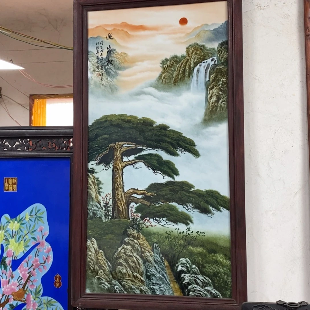 瓷片1.2*66*1景德镇瓷板画柴窑烧制