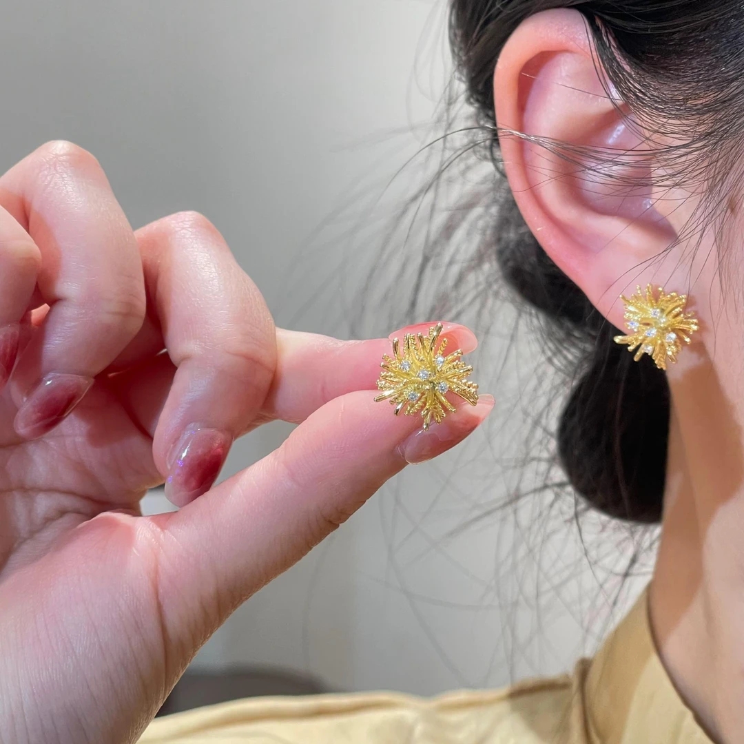 烟花时尚轻奢气质款耳钉小众精致优雅耳饰R2664