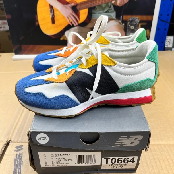 T0664 NEW BALANCE GS327PBA 37.5码230儿童运动鞋微瑕疵 无售后