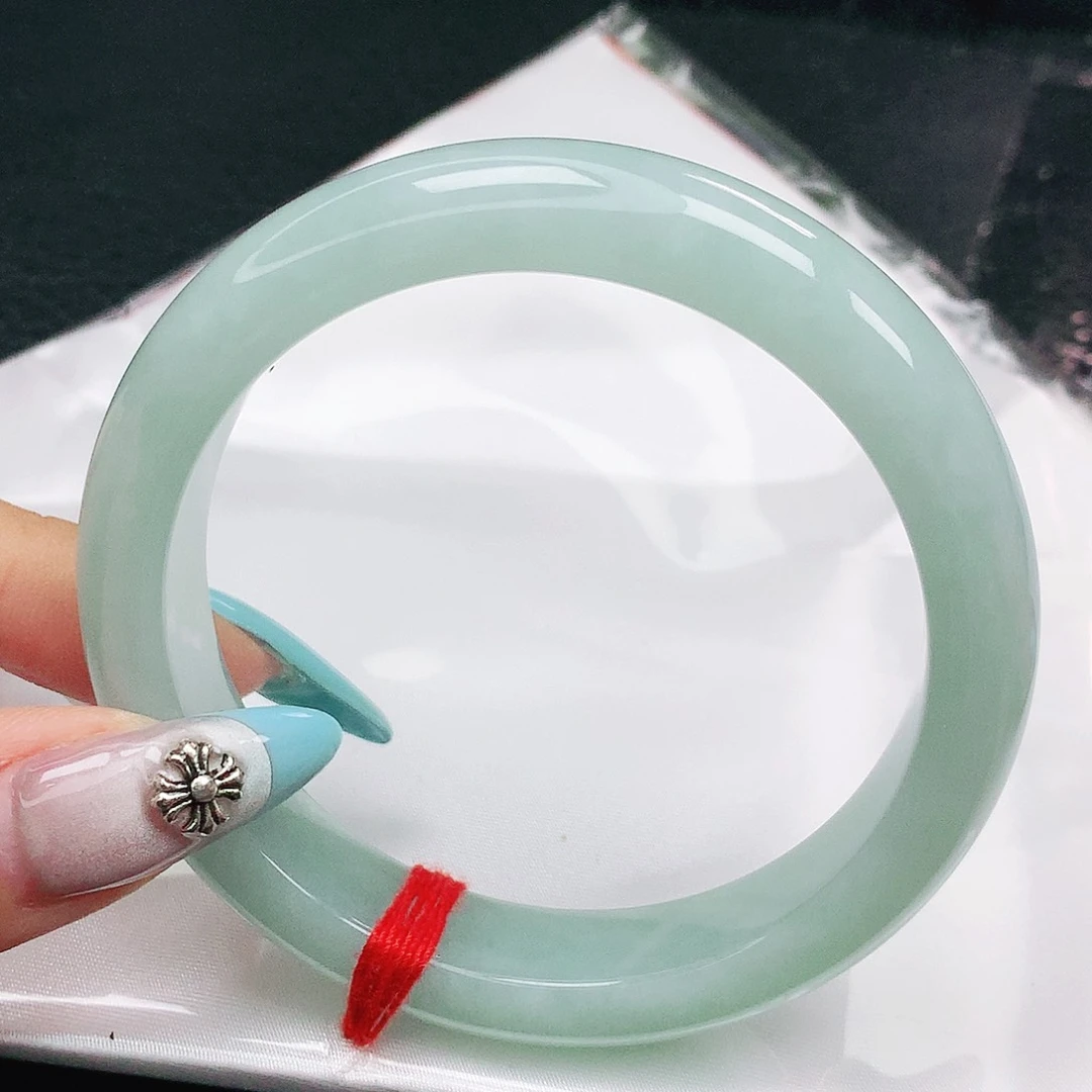 翡翠手镯未镶嵌翡翠57.2天空蓝正圈