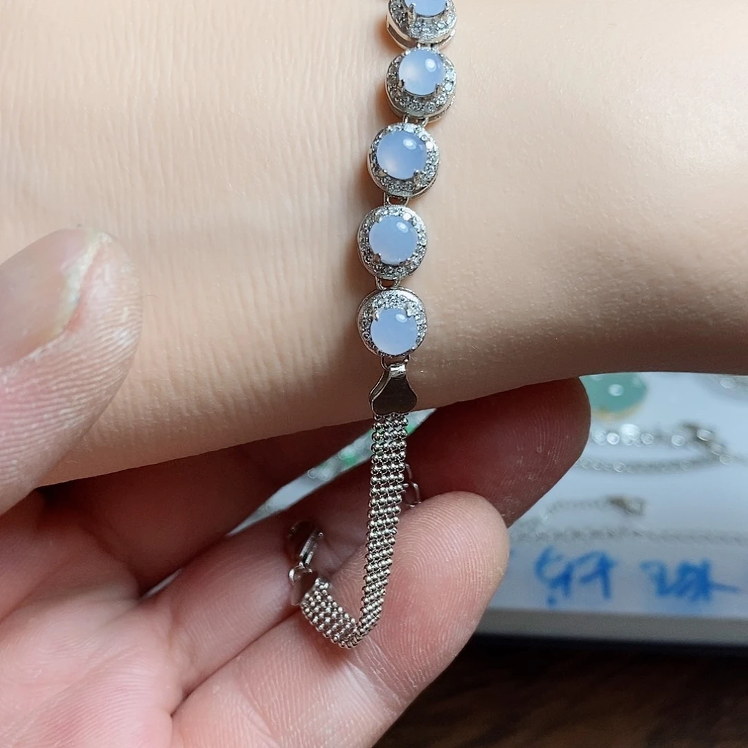 颈饰银S925镶嵌翡翠手链