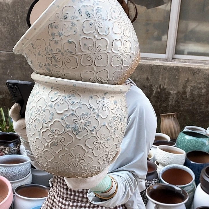 紫砂花盆正品口20高19