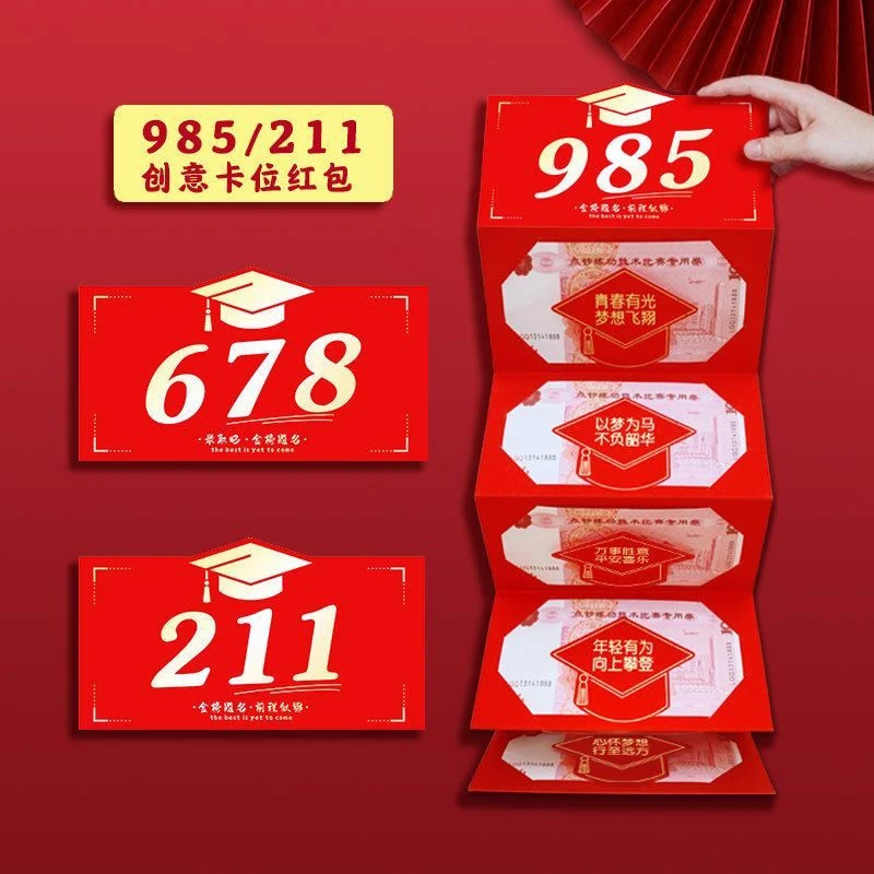 金榜题名六折叠礼品创意红包前程似锦利是封中高考成人礼红包袋批
