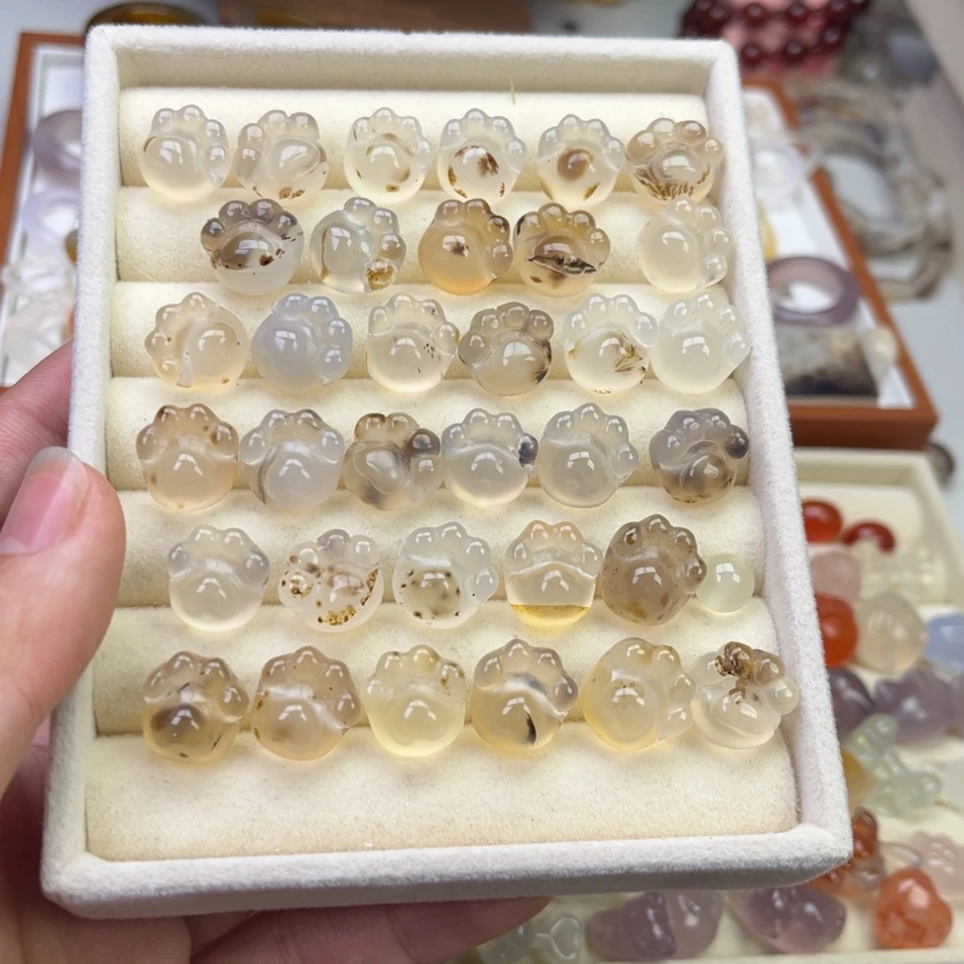 玛瑙/玉髓合金戒指猫爪