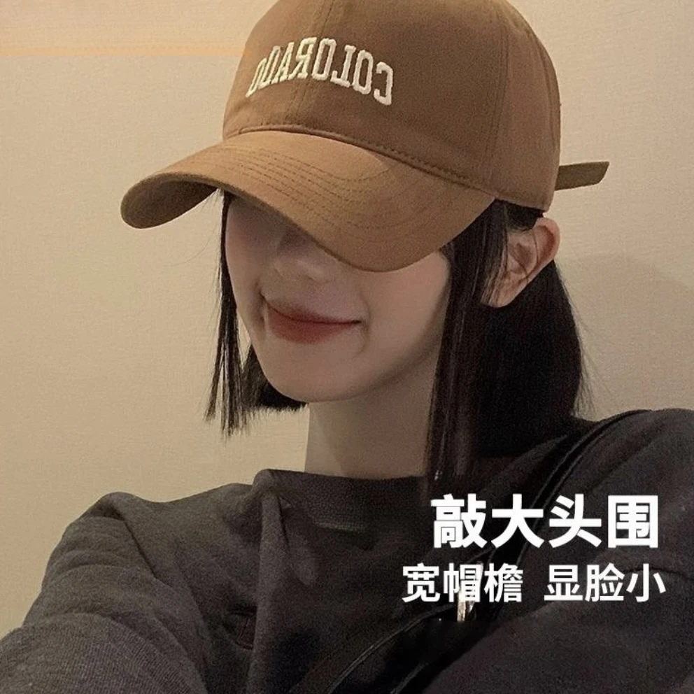 深顶大头围棒球帽女2025新款显脸小加大宽帽檐鸭舌帽子夏季鸭舌帽