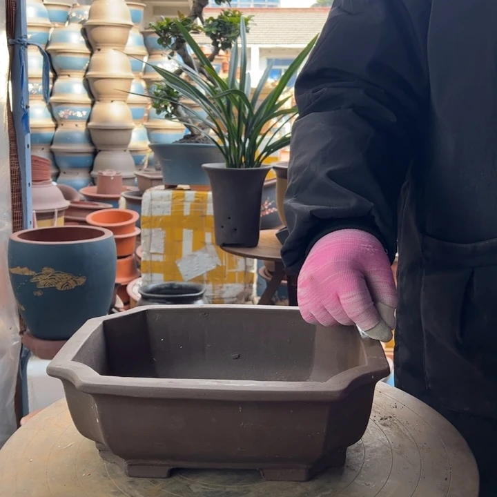 紫砂宜兴紫砂花盆花盆30切角马槽