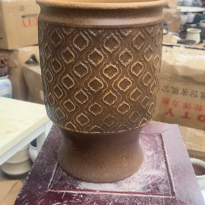 紫砂茶碗柴烧口径20高度30