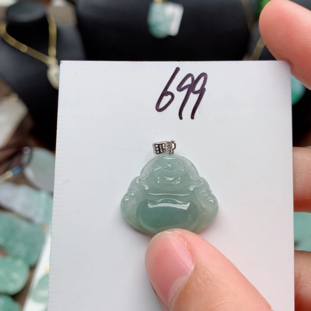 翡翠颈饰银S925镶嵌吊坠