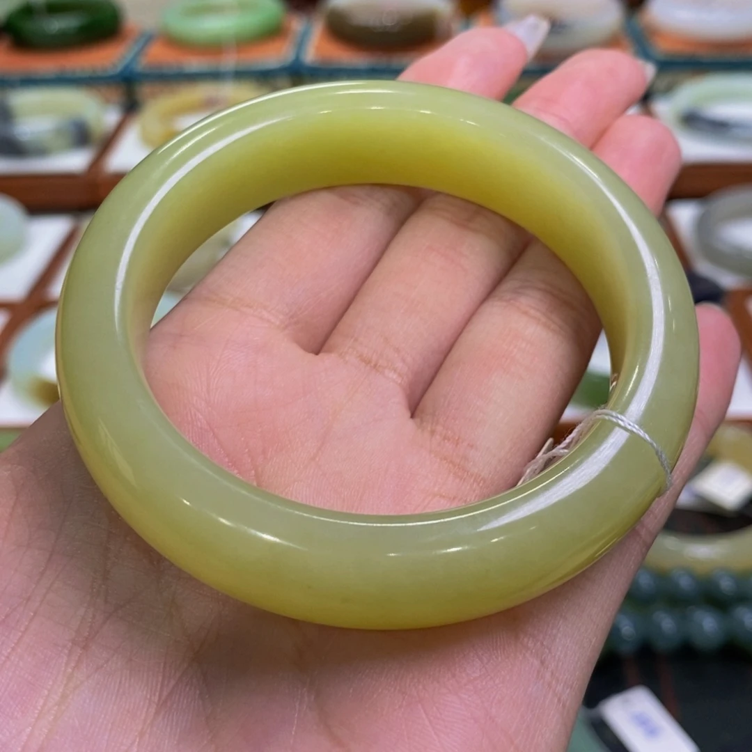 和田玉手镯未镶嵌若羌黄口55-56