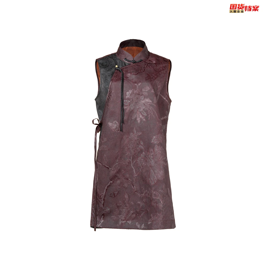 【万象有衣】优昙花-原创设计师款香云纱花萝奥黛裙-8361