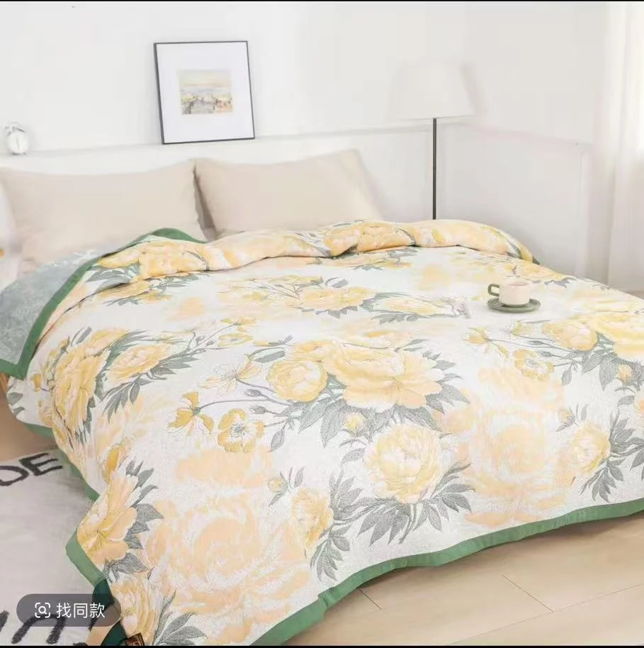 【花踪清梦】200*230高奢亚麻多功能床盖