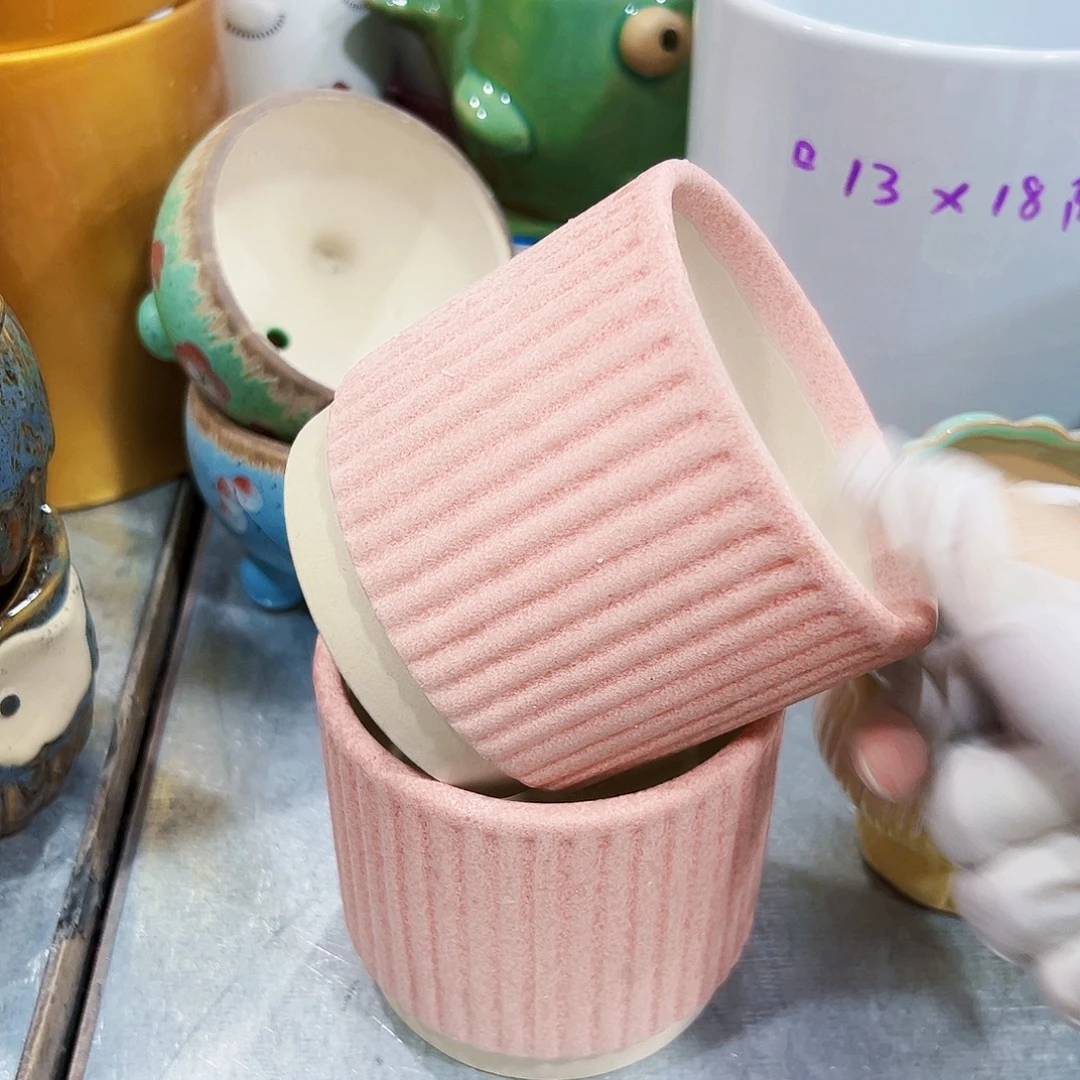 有孔，外贸尾单陶瓷花盆凑单10米包邮