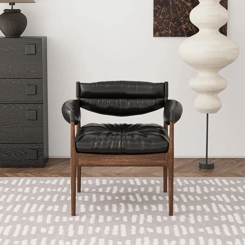 极简实木单人沙发椅丹麦狩猎椅子中古风设计师沙发单椅休闲椅