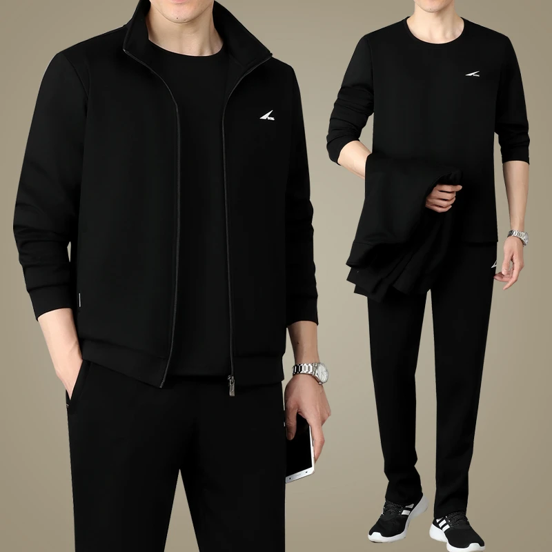 春秋中老年春秋中年休闲运动套装时尚跑步男士休闲服长袖春季