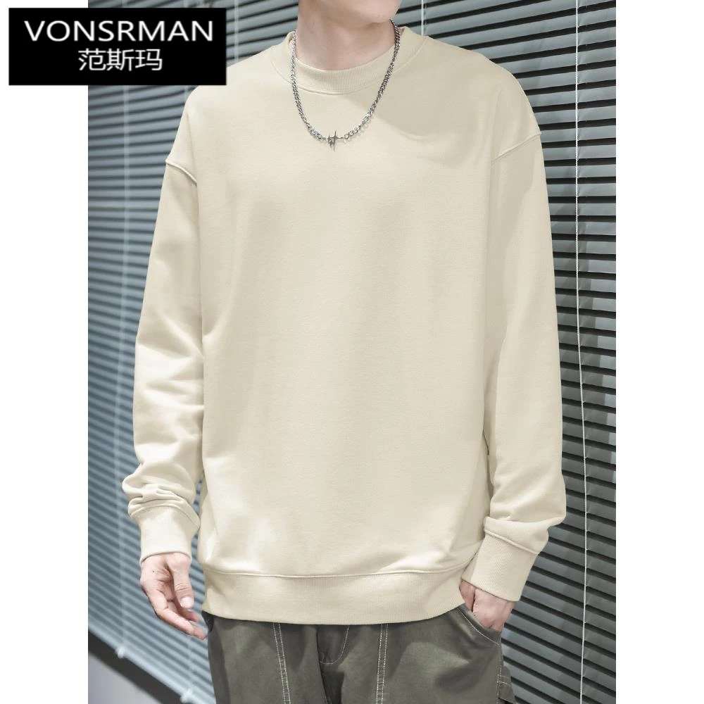 卫衣男士加绒加厚摇粒绒秋冬季保暖无帽上衣圆领纯色长袖t恤潮流