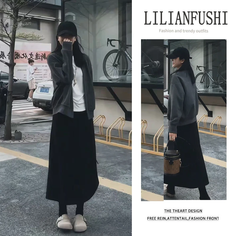 今年秋冬流行漂亮套装2025新款时尚显瘦减龄休闲气质半身裙两件套