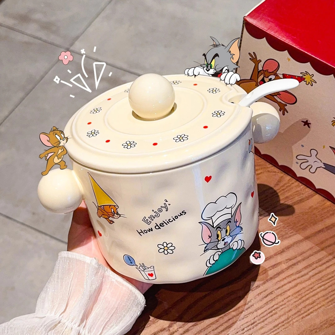 猫和老鼠猪油罐家用陶瓷耐高温食品级专用调料罐荤油罐子装辣椒油