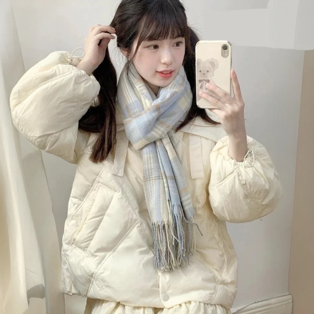zj棉服女冬季2024新款冬韩系棉袄秋冬夹棉外套菱格小个子棉衣