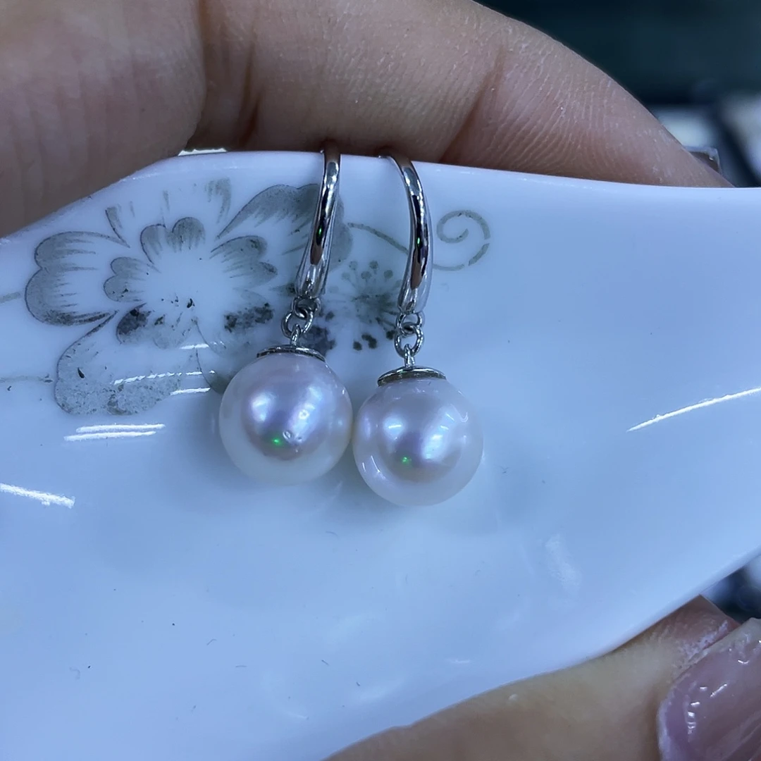 银S925镶嵌耳饰海水珍珠