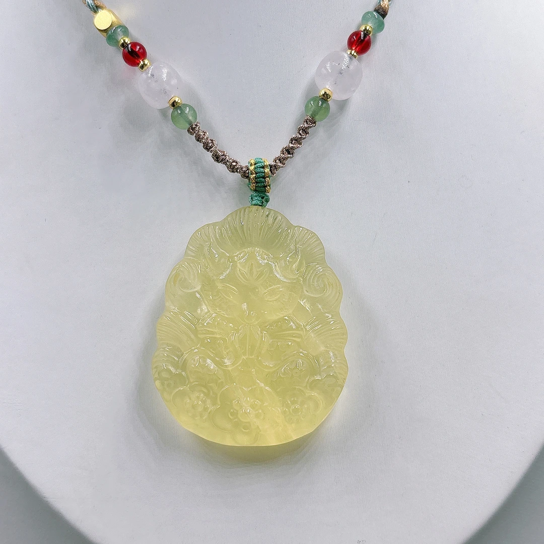 【阿波严选】天然黄水晶狐狸福牌吊坠-C002