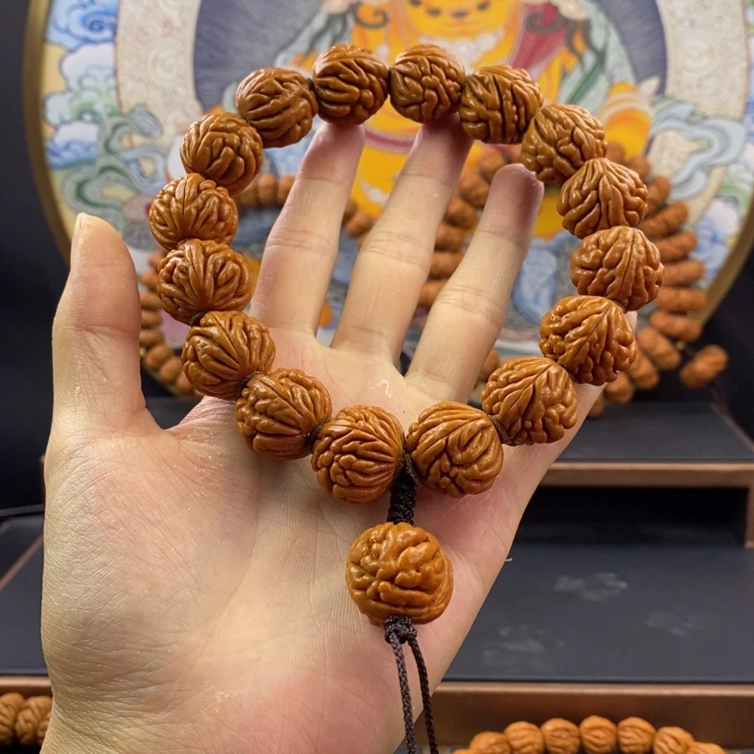 桃核手串龙纹桃核豹子头