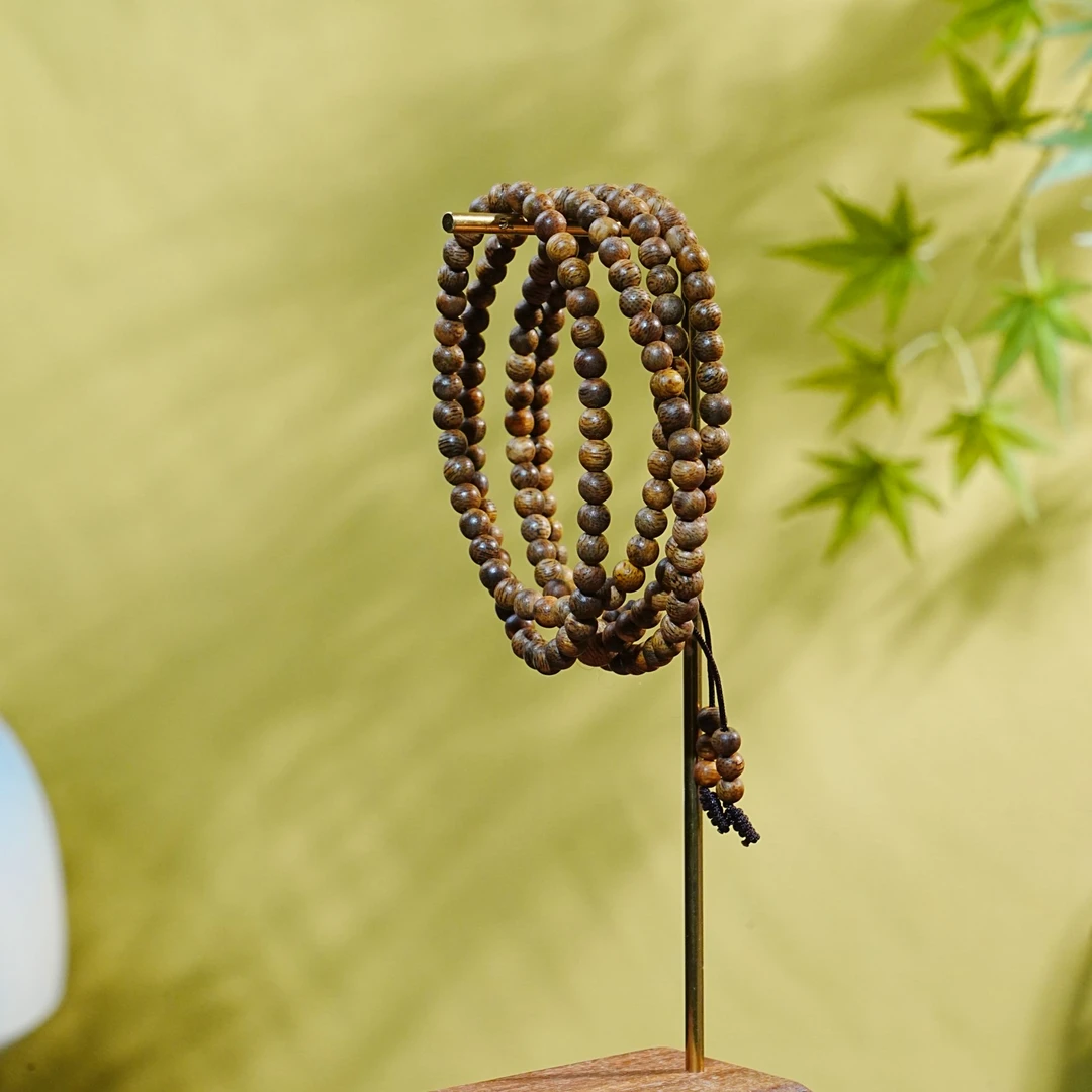 【正区】越南芽庄红油金丝棋多圈圆珠手串 0.6cm 13.5g 251209105 A